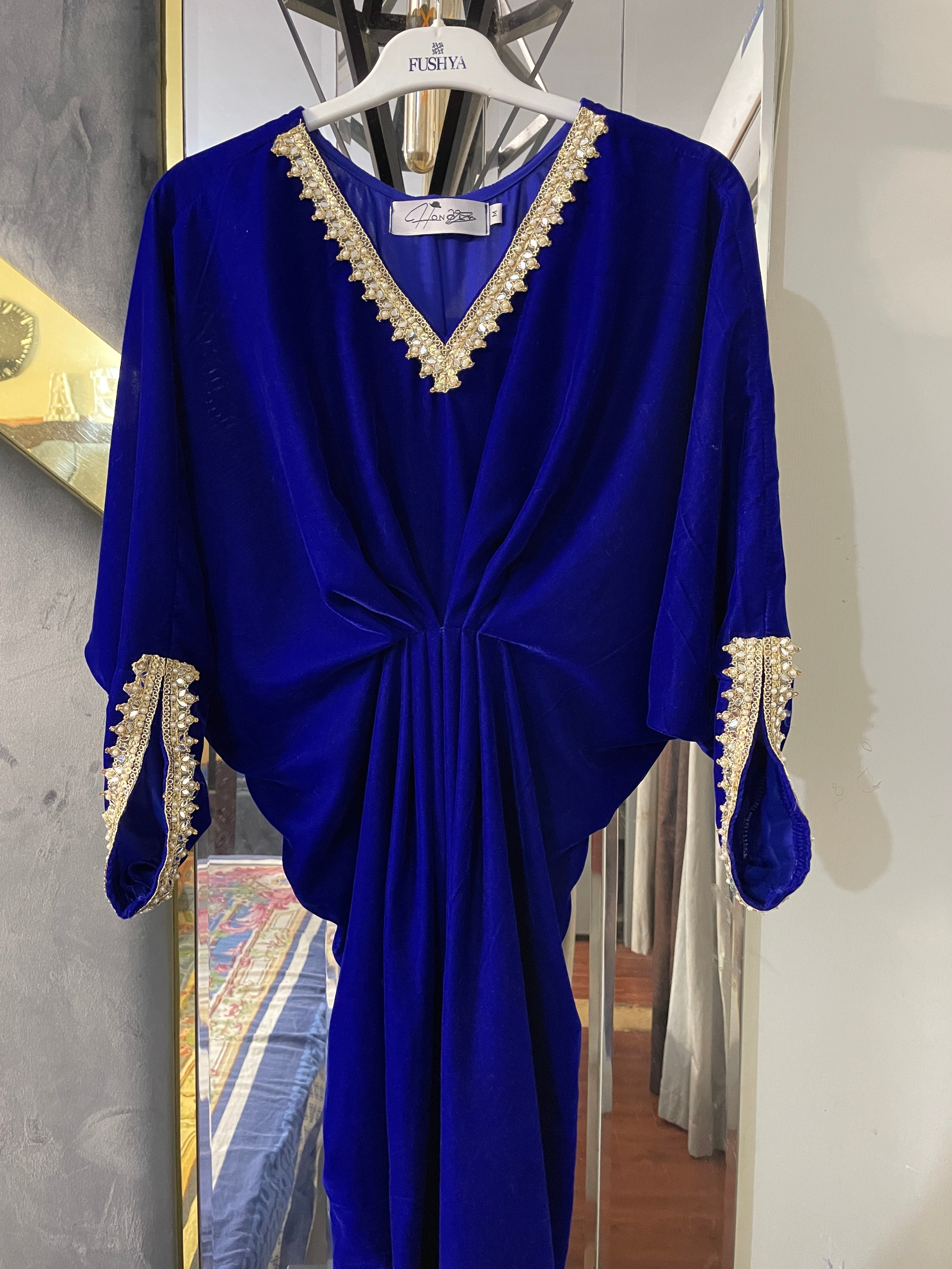 Embroidered Velvet Kaftan