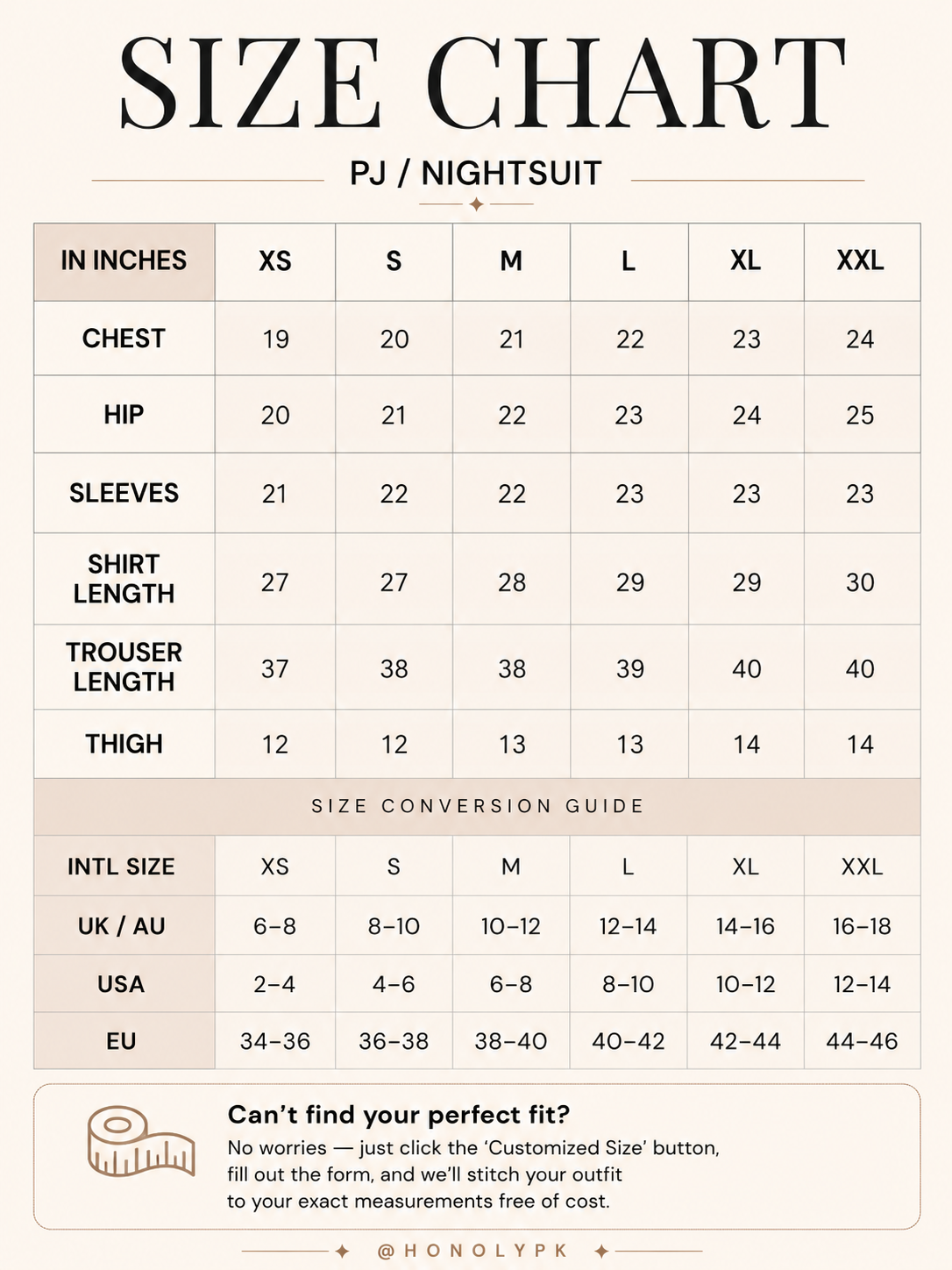 Palm Ease Size Chart