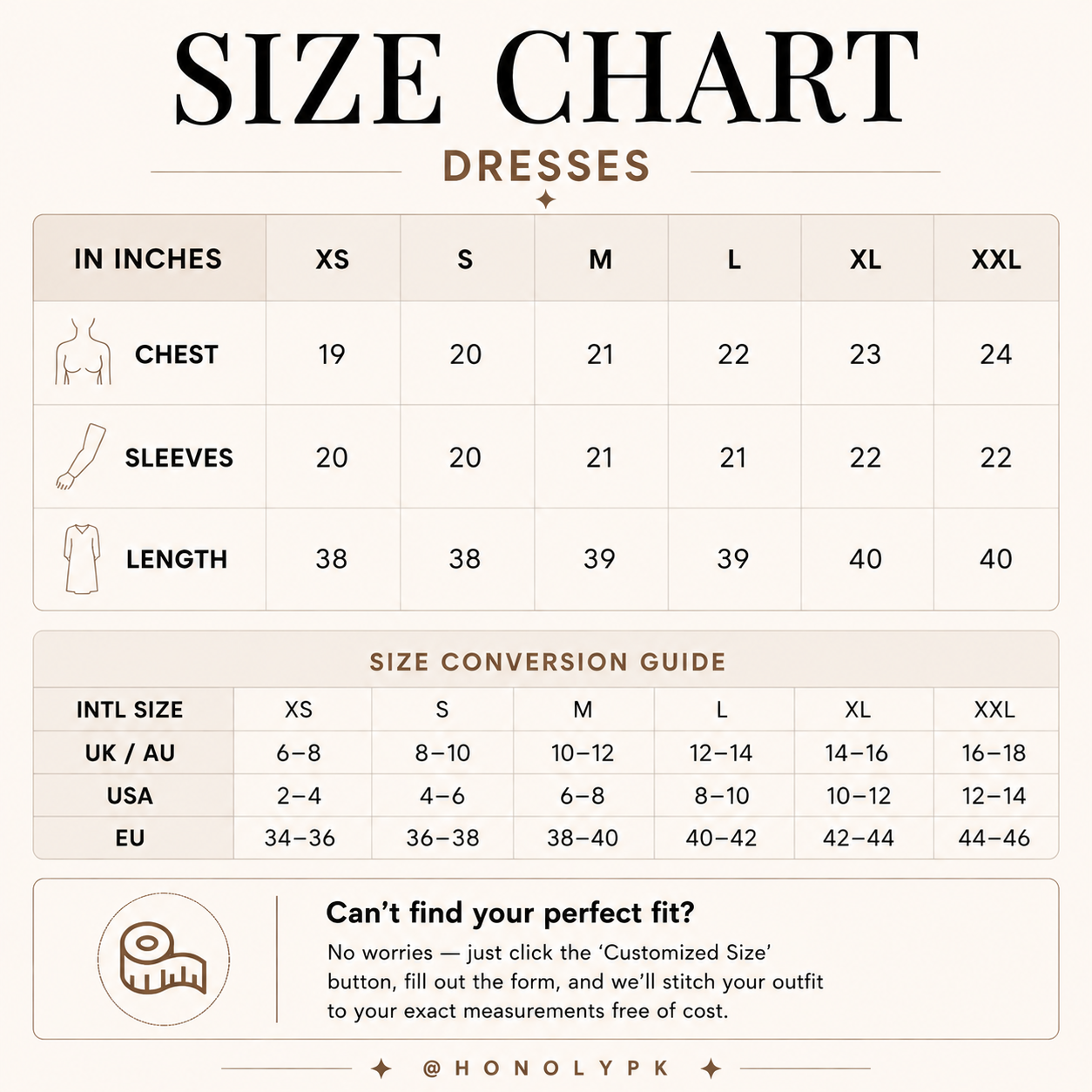 Snake Pattern Chiffon Dress Size Chart