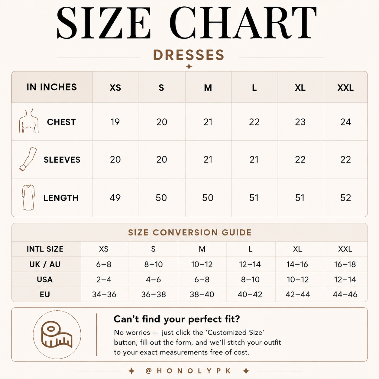 White Chiffon Floral Maxi Size Chart