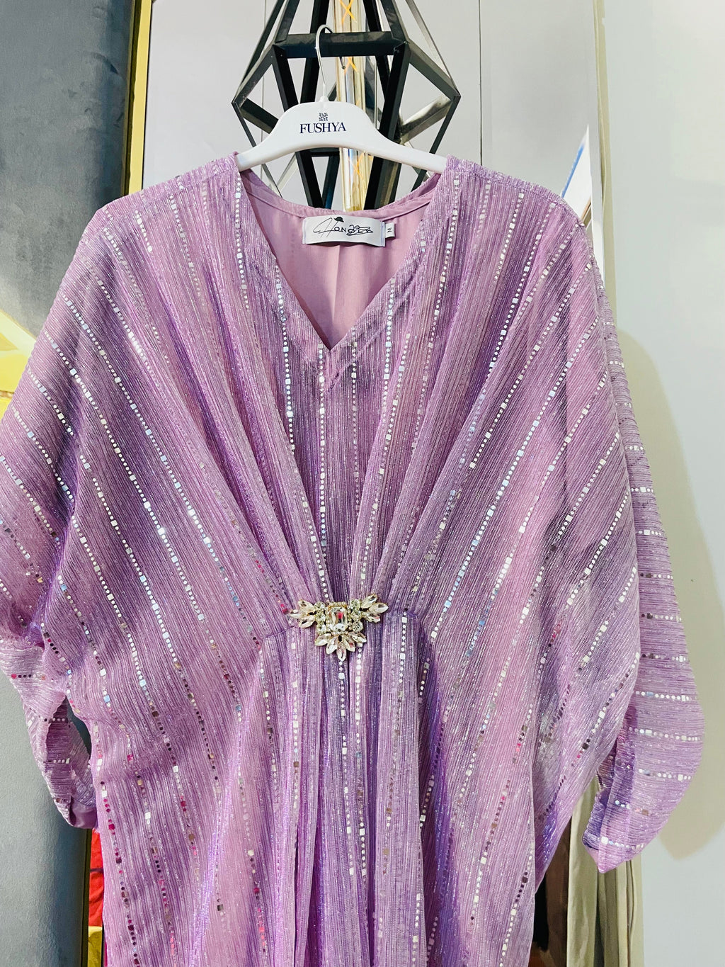 Lilac Moonlight Sequins Kaftan