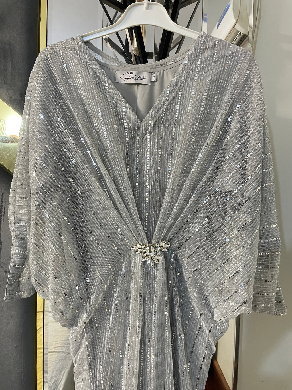 Silver Moonlight Sequins Kaftan