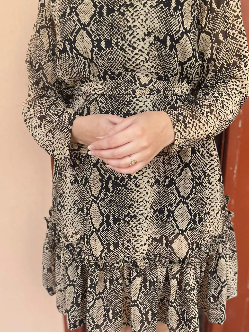 Snake Pattern Chiffon Dress