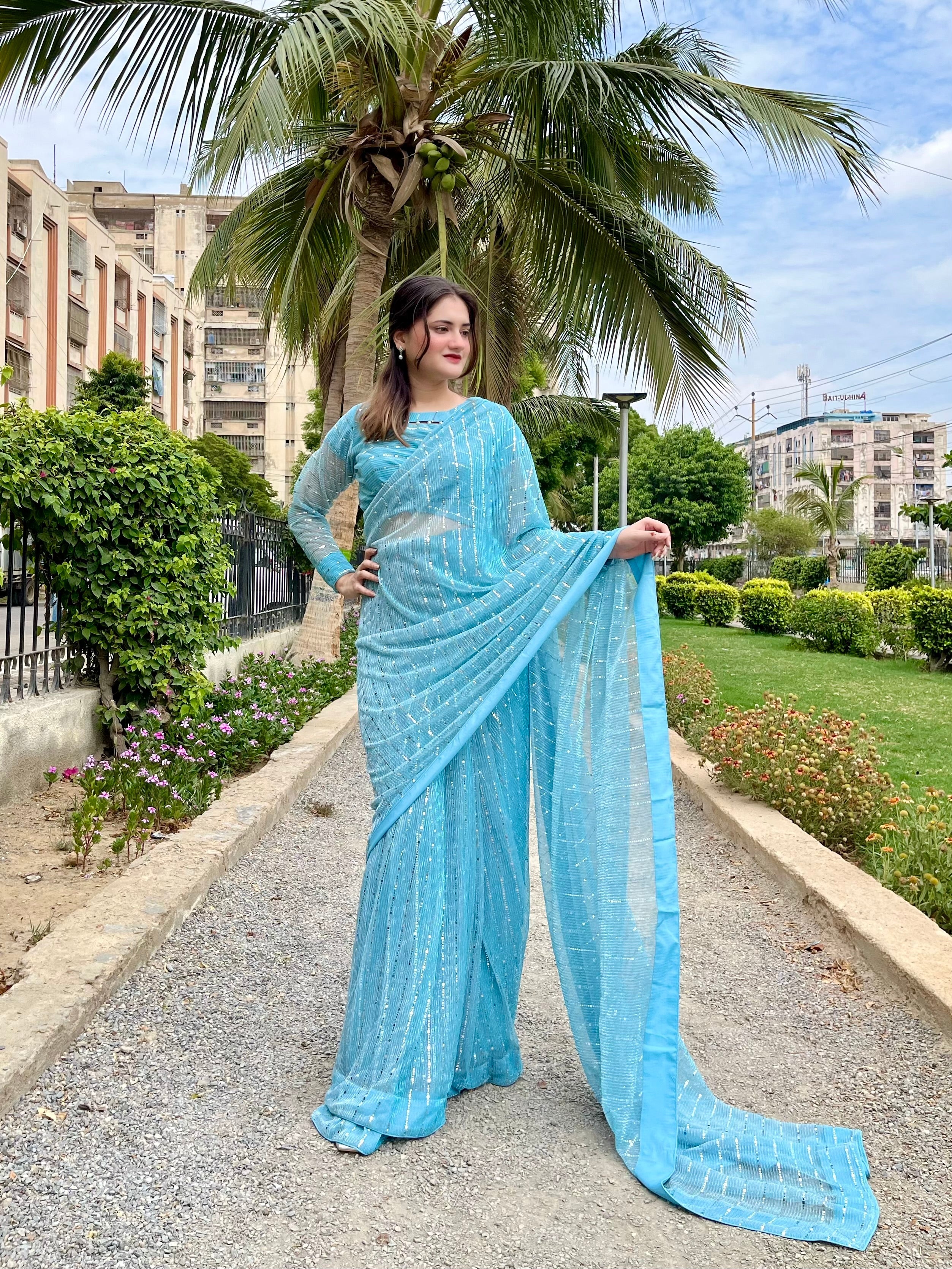 Ice Blue Sarree