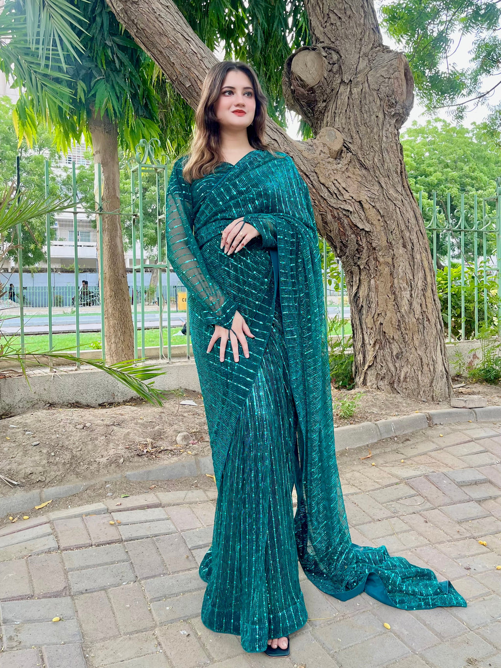 Zinc Green Sarree